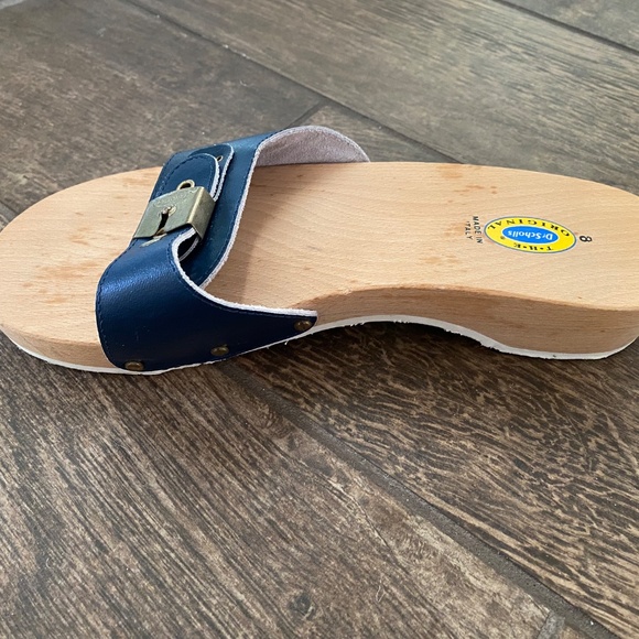 Dr. Scholl’s Vintage Leather Wooden Sandals Exercise Shoes Made in Italy - Picture 6 of 12